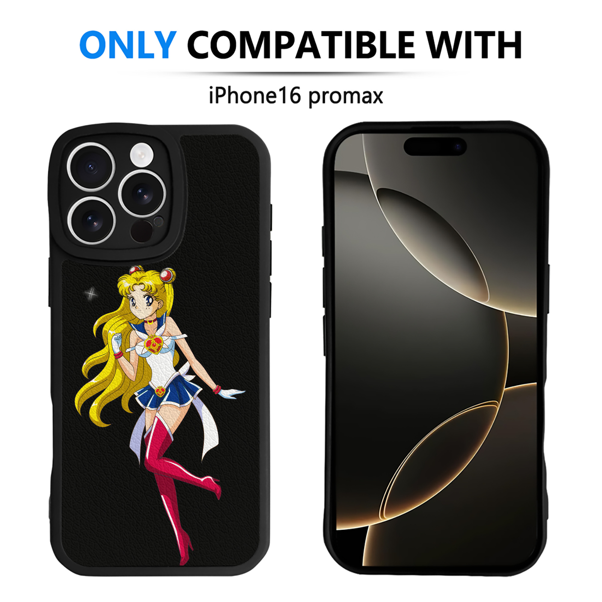 （画像用） 美少女戦士セーラームーン 月野 うさぎ つきの うさぎ Sailor Moon Tsukino Usagi 【iPhone 16シリーズ対応】シリコンスマホケース（レザー調） 材質：シリコン